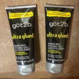 Got2b Ultra Glued Invincible Styling Gel 6oz For Vertical Styles Lot Of 2 New